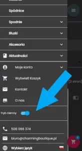 Nowość w Charming Boutique: Tryb Ciemny Teraz Dostępny!