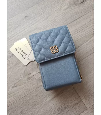 Quilted messenger bag - Blue