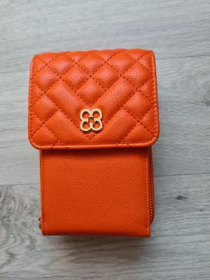 Quilted messenger bag - Orange - 