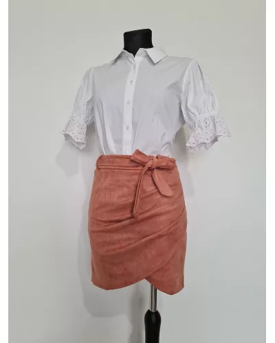 Ask for product! — Short pink suede skirt