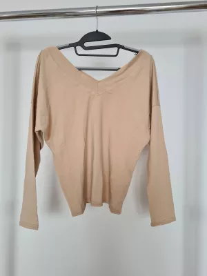 Cotton blouse with raglan sleeves - Latte - Blouses