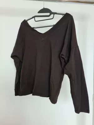 Cotton blouse with raglan sleeves - Black - Blouses
