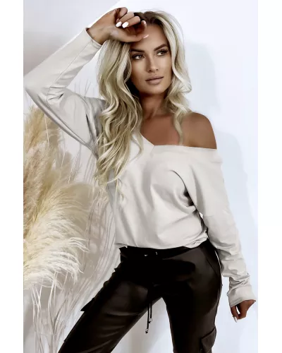 Ask for product! — Cotton blouse with raglan sleeves - White