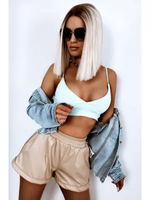 Short bralette with a neckline - Mint - Blouses