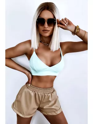 Short bralette with a neckline - Mint - Blouses