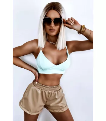 Bralet Mint, miękki biustonosz, krótki top - miętowy