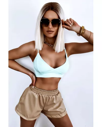 Ask for product! — Short bralette with a neckline - Mint