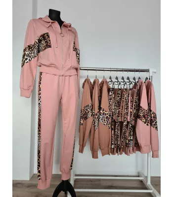 Set - Leopard tracksuit, sweatshirt and pants - Brown