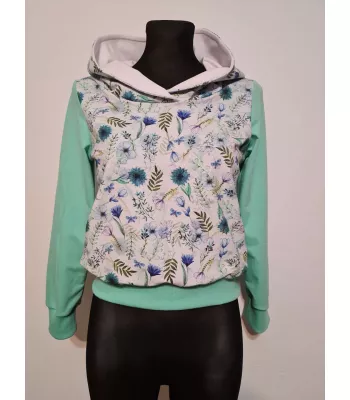 Sweatshirt, womens hooded blouse, floral print