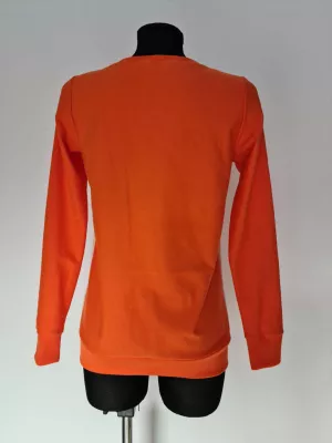 Bluza dresowa bawełniana z liskiem pomarańczowa - Handmade