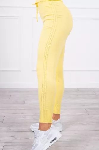 3-piece sweater set - Top, cape and pants - yellow