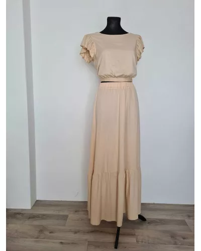 Ask for product! — Set - Short blouse with a long skirt BEIGE