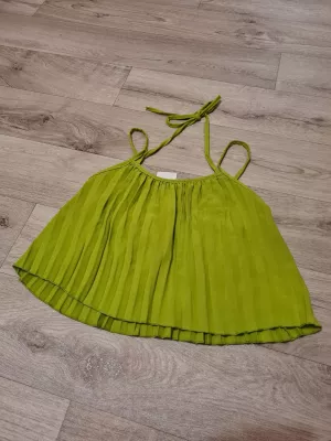 Set - Top with straps, wide leg pants - lime - Sets