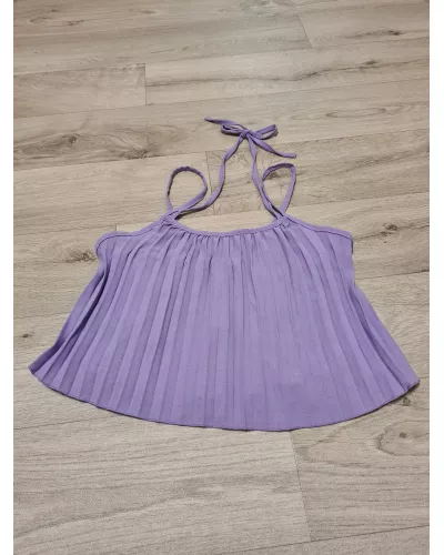 Ask for product! — Set - Top with straps, wide leg pants - Purple