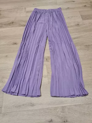 Set - Top with straps, wide leg pants - Purple - Sets