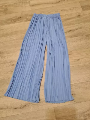 Set - Top with straps, wide leg pants - sky blue - Sets