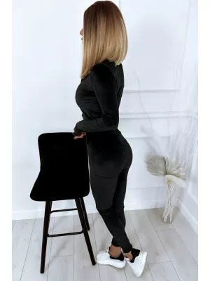 Matching velor set - zipped sweatshirt and pants Black - Sets