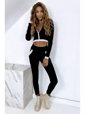 Matching tracksuit set - sweatshirt and trousers Black/White - Sets