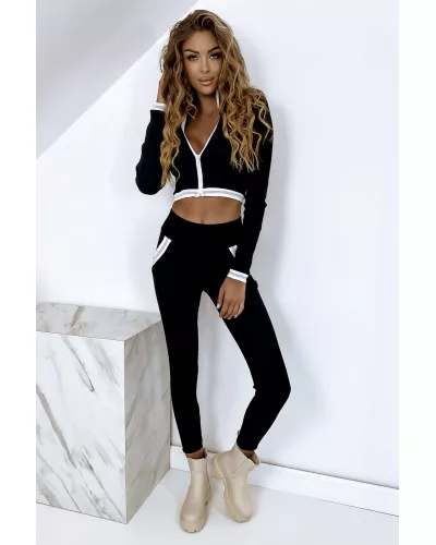 Ask for product! — Matching tracksuit set - sweatshirt and trousers Black/White