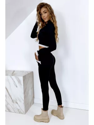 Matching tracksuit set - sweatshirt and trousers Black/White - Sets