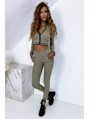 Matching tracksuit set - sweatshirt and trousers Olive/Black - Sets