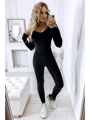 Matching velor set - sweatshirt and pants Black - Sets