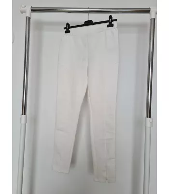 Leggings with stitching along the leg length - Ecru