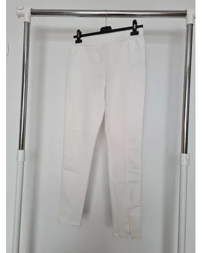 Ask for product! — Leggings with stitching along the leg length - Ecru