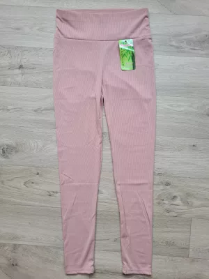 High waisted striped leggings - Powder pink - Leggings
