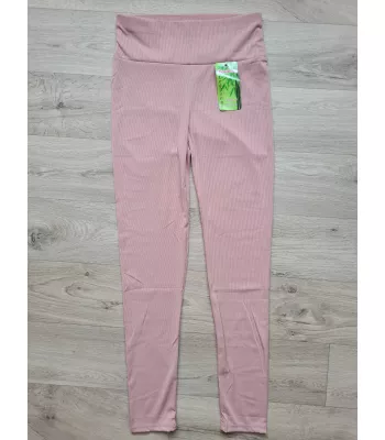 High waisted striped leggings - Powder pink