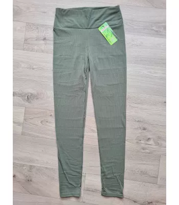 High waisted ribbed leggings - Khaki