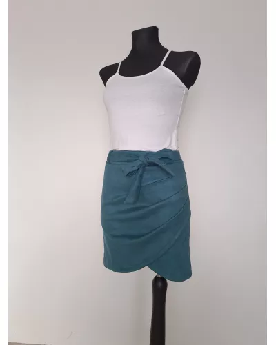Ask for product! — Short sea blue suede skirt