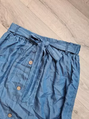 Long skirt with elastic bands - Dark blue - Skirts