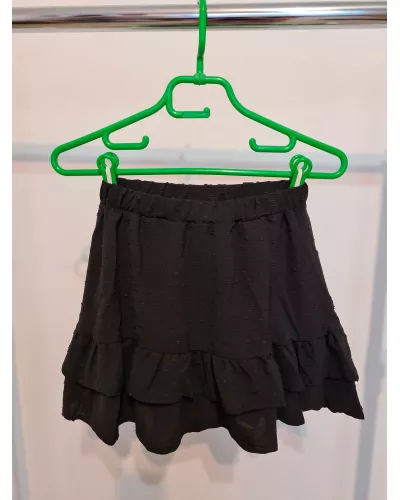 Zapytaj o produkt! — Spódnica mini, krótka spódnica z falbanką, gumka w pasie - czarny