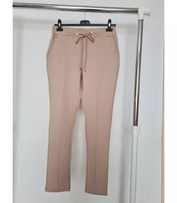 Fitted trousers with pockets - Beige