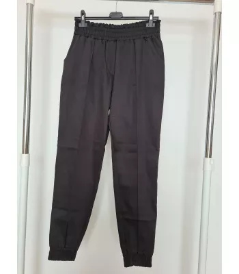 Trousers with an elastic waist and cuffs on the legs - Black