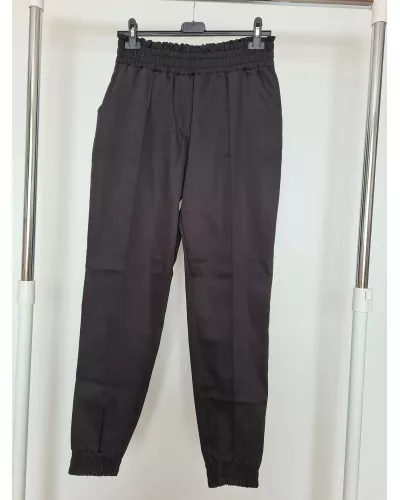 Ask for product! — Trousers with an elastic waist and cuffs on the legs - Black