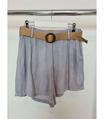 Shorts with an elastic waist and pockets - Gray