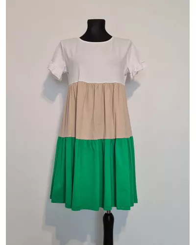 Ask for product! — Loose, cotton dress with decorative sleeves - Colorful