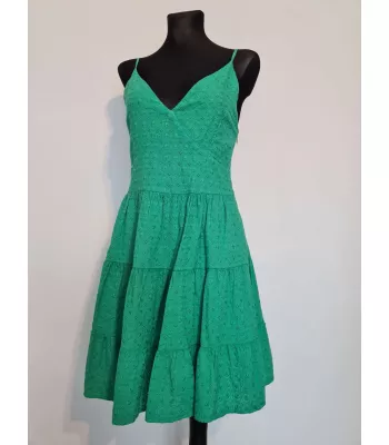 Dress with adjustable straps, fastened on the side with a concealed zipper - Green