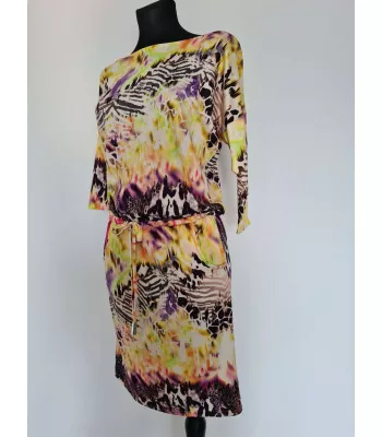 Sports dress with sleeves and pockets, pencil bottom - Colorful