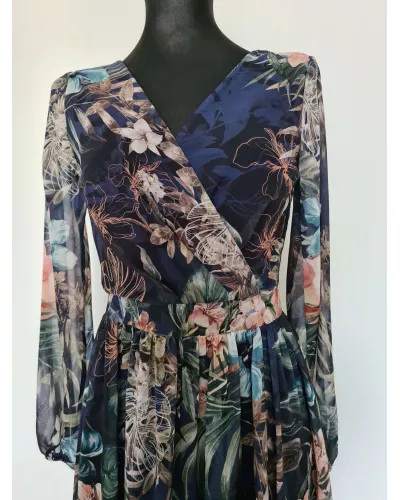 Ask for product! — Dress with long sleeves, cutout on the back with a tie and zip fastening - Black