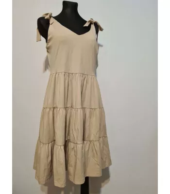 Dress with ties on the shoulders - Beige