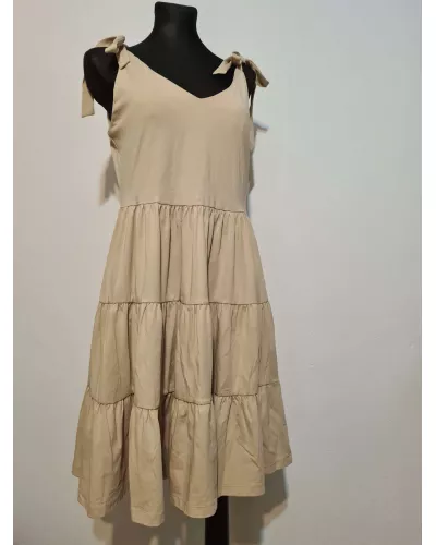 Ask for product! — Dress with ties on the shoulders - Beige