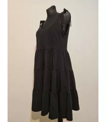 Dress with ties on the shoulders - Black