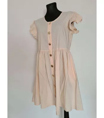 Dresses with decorative buttons and a belt - Vanilla