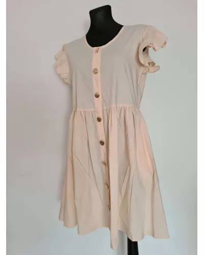 Ask for product! — Dresses with decorative buttons and a belt - Vanilla