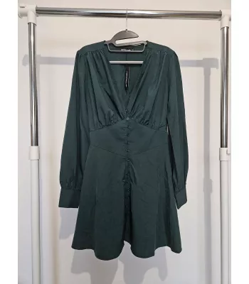 Shirt dress with a deep neckline