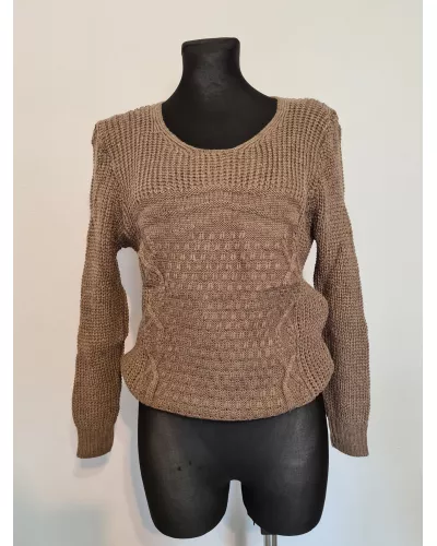 Ask for product! — Knitted front sweater - Brown