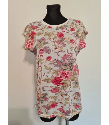 T-shirt T-shirt with a red floral motif